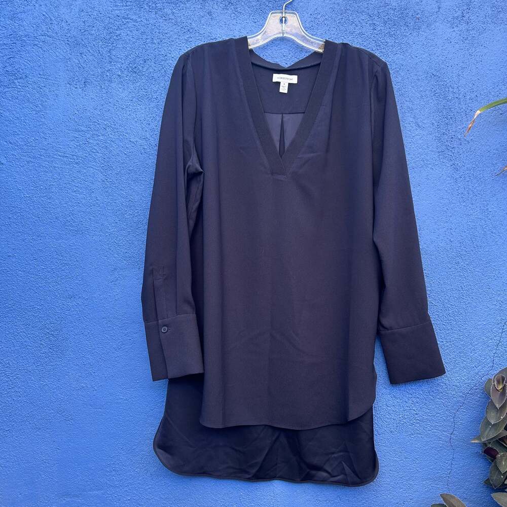 nordstrom v-neck black tunic